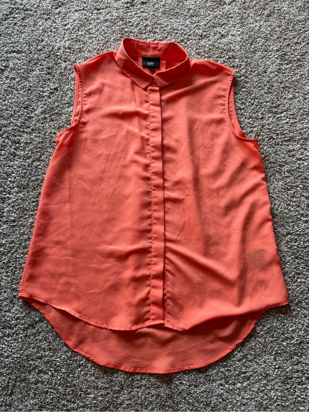 Coral Sleeveless Button-Front Camisole